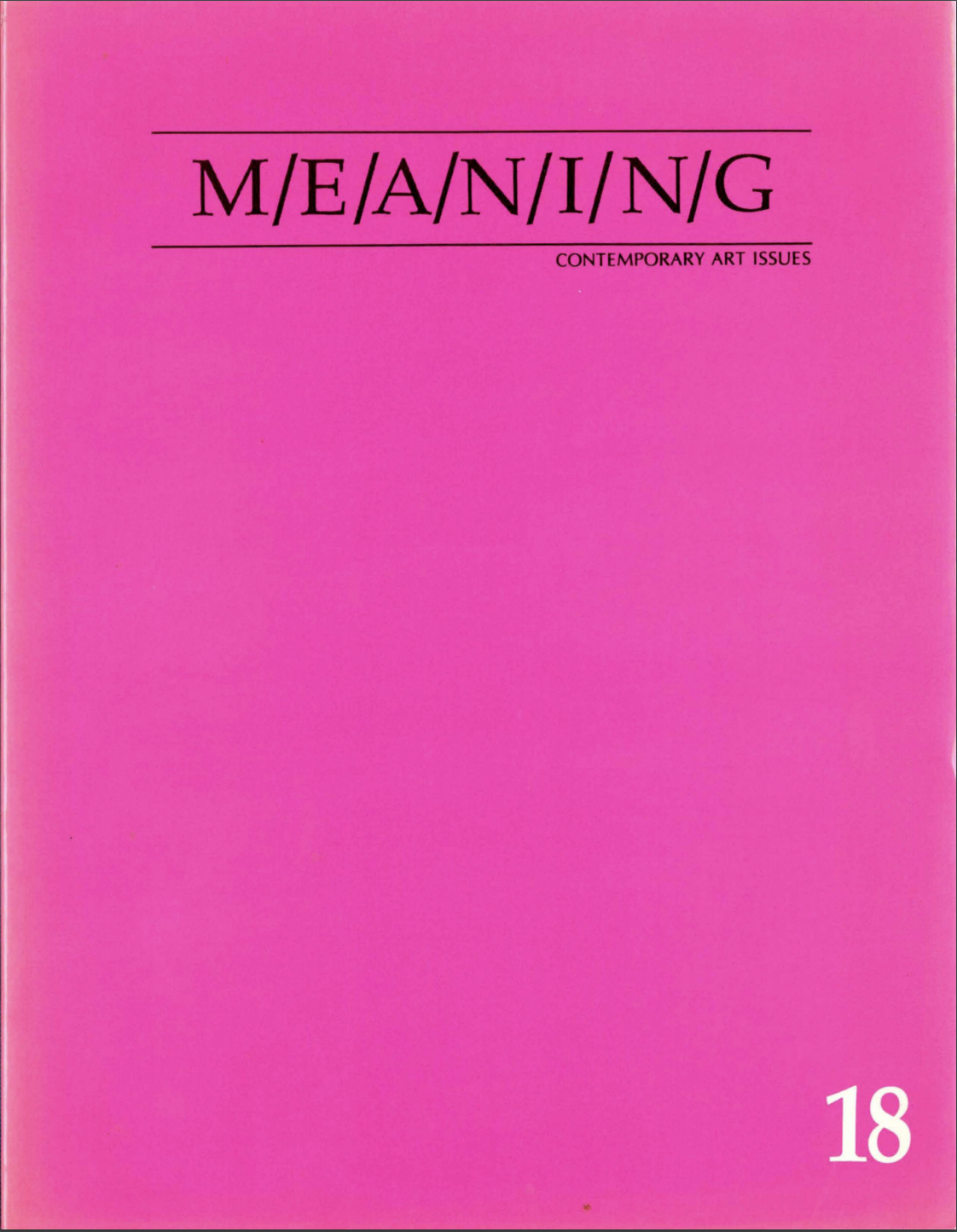 MEANING 18 cover Nov 1995