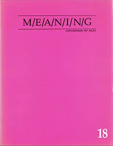 Cover of M/E/A/N/I/N/G - Contemporary Art Issues